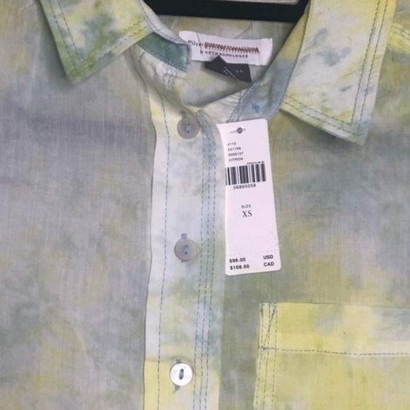 NWT ANTHROPOLOGIE Pilcro & the Letterpress Cate Yellow Green Tie Dye - Picture 8 of 16